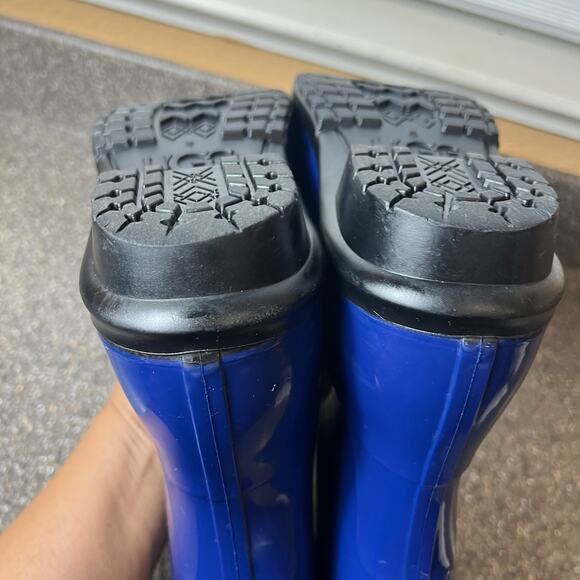 UGG Sienna Glossy Navy Blue Rubber Pull-On Waterproof Rain Boots Womens Sz 9-9.5 - Picture 7 of 10